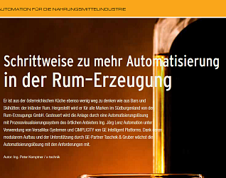 Applikation Automatisierung in der Rum–Erzeugung