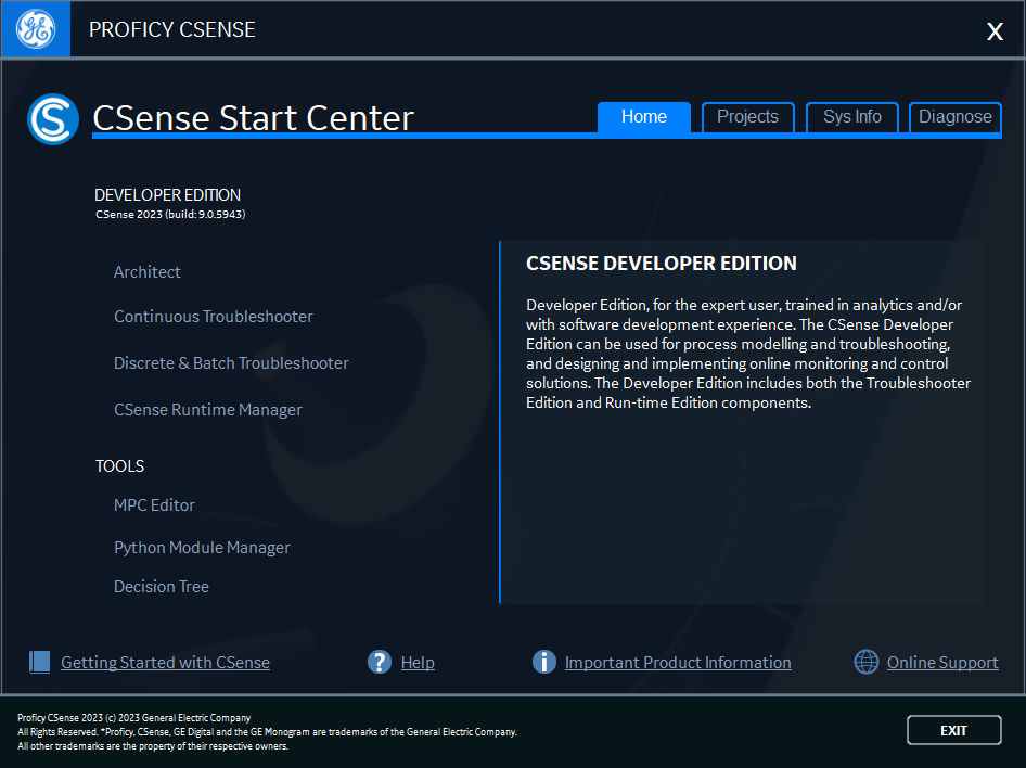 CSense 2023 Start Screen